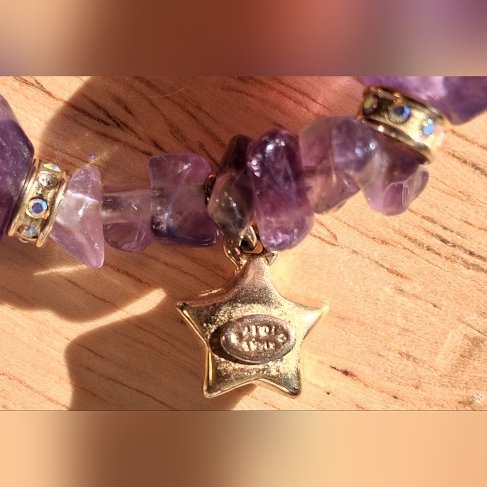 EUC Vintage Kirks Folly Amethyst Chunk & Chip February Birthstone Jewelry Set - Picture 7 of 7